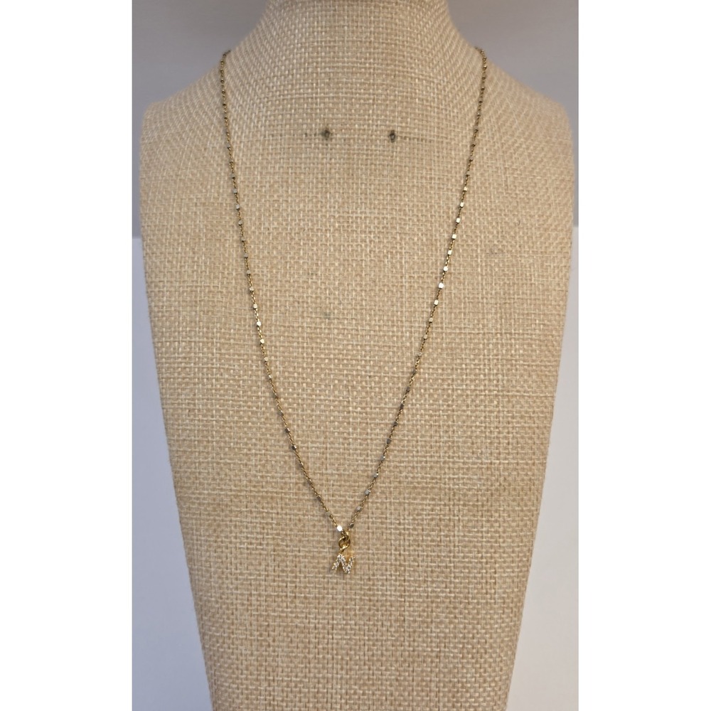 Fyb Sterling Silver Initial N Gold & Silver Tone Identity Necklace 16" New